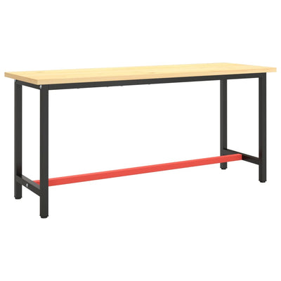 Työpenkin runko mattamusta ja -punainen 170x50x79 cm metalli