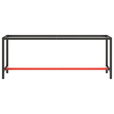Työpenkin runko mattamusta ja -punainen 210x50x79 cm metalli