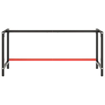 Työpenkin runko mattamusta ja -punainen 180x57x79 cm metalli