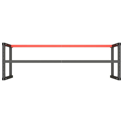 Työpenkin runko mattamusta ja -punainen 180x57x79 cm metalli