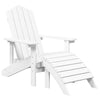 Adirondack puutarhatuoli jalkajakkaralla HDPE valkoinen