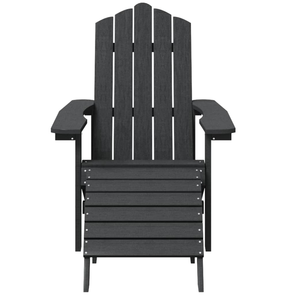 Antrasiitti adirondack puutarhatuoli jalkajakkaralla Jenut (hdpe)
