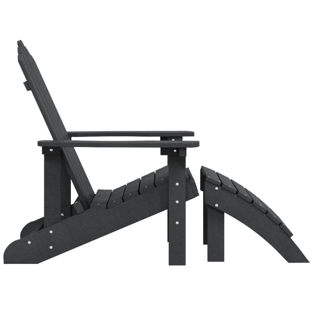 Antrasiitti adirondack puutarhatuoli jalkajakkaralla Jenut (hdpe)