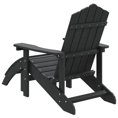 Adirondack puutarhatuoli jalkajakkaralla HDPE antrasiitti