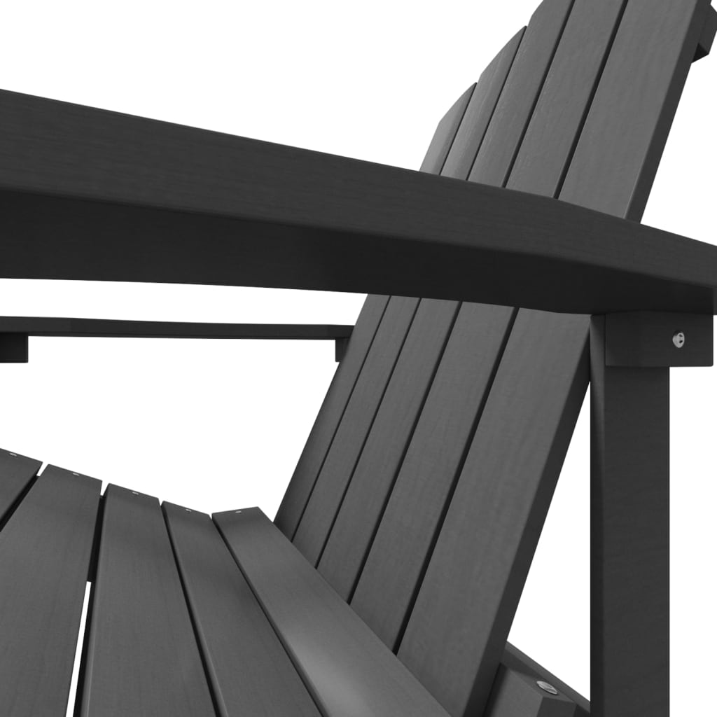 Antrasiitti adirondack puutarhatuoli jalkajakkaralla Jenut (hdpe)
