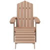 Adirondack puutarhatuoli jalkajakkaralla HDPE ruskea