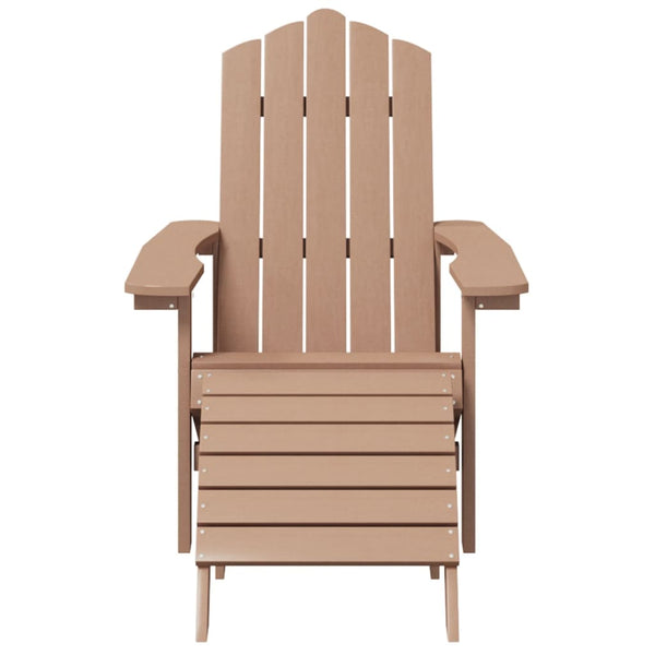 Adirondack puutarhatuoli jalkajakkaralla HDPE ruskea