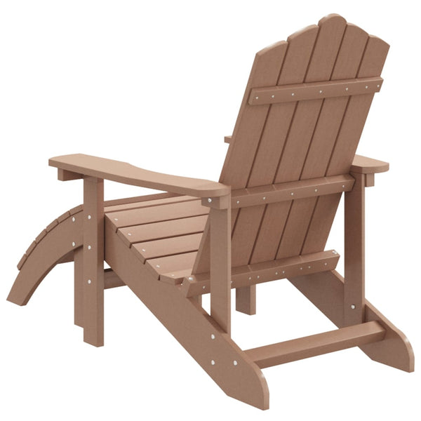 Adirondack puutarhatuoli jalkajakkaralla HDPE ruskea