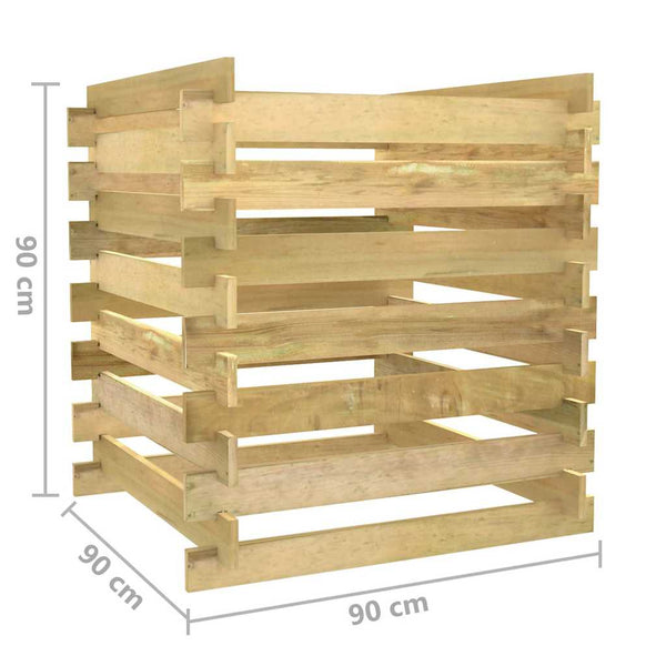 Puutarhan sälekomposti 90x90x90 cm kyllästetty mänty