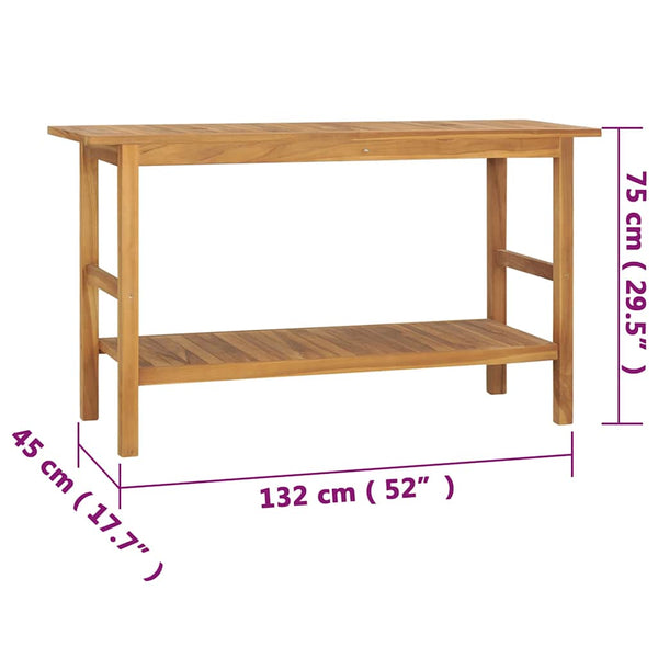 Kylpyhuoneen allaskaappi täysi tiikki 132x45x75 cm