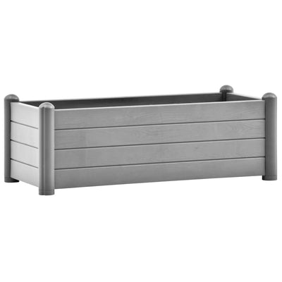 Korotettu kukkalaatikko PP kivenharmaa 100x43x35 cm