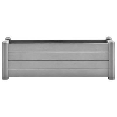 Korotettu kukkalaatikko PP kivenharmaa 100x43x35 cm