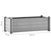 Korotettu kukkalaatikko PP kivenharmaa 100x43x35 cm