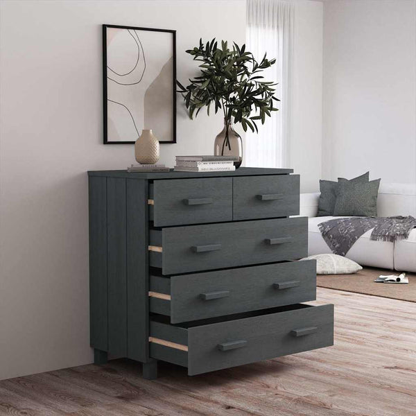 Sivupöytä HAMAR tummanharmaa 79x40x80 cm täysi mänty