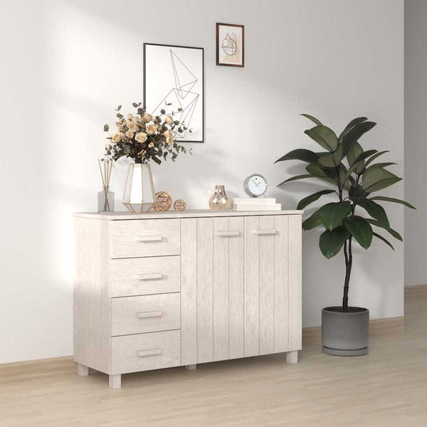 Sivupöytä HAMAR valkoinen 113x40x80 cm täysi mänty