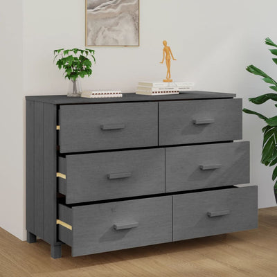 Sivupöytä HAMAR tummanharmaa 113x40x80 cm täysi mänty