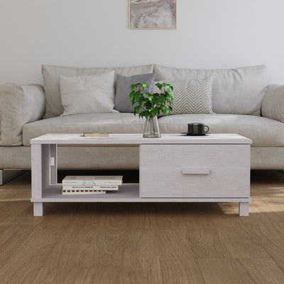Sohvapöytä HAMAR valkoinen 100x55x35 cm täysi mänty