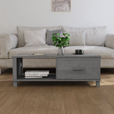 Sohvapöytä HAMAR tummanharmaa 100x55x35 cm täysi mänty
