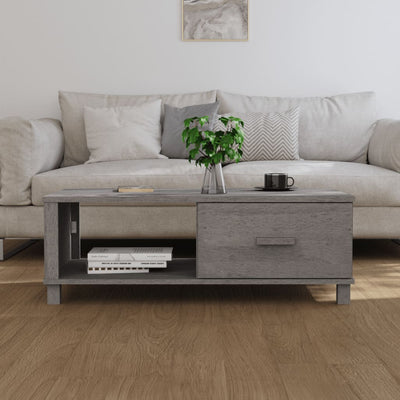 Sohvapöytä HAMAR vaaleanharmaa 100x55x35 cm täysi mänty