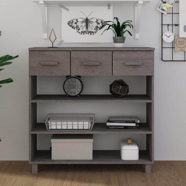 Konsolipöytä HAMAR vaaleanharmaa 90x35x90 cm täysi mänty