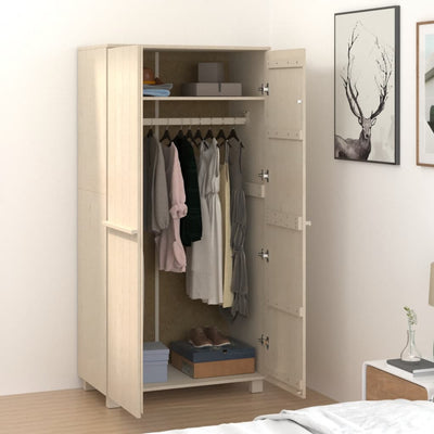 Vaatekaappi HAMAR hunajanruskea 89x50x180 cm täysi mänty