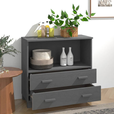 Sivupöytä HAMAR tummanharmaa 85x35x80 cm täysi mänty