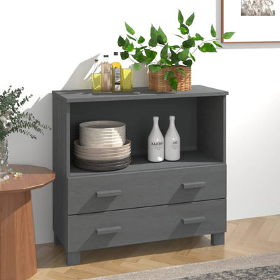 Sivupöytä HAMAR tummanharmaa 85x35x80 cm täysi mänty