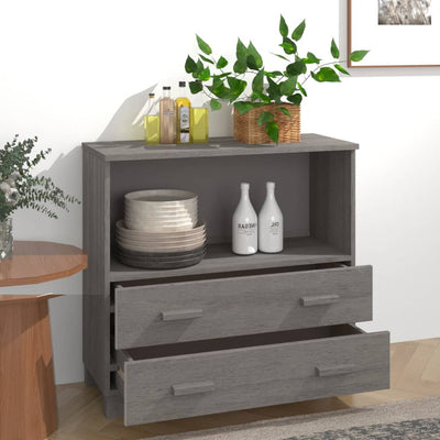 Sivupöytä HAMAR vaaleanharmaa 85x35x80 cm täysi mänty