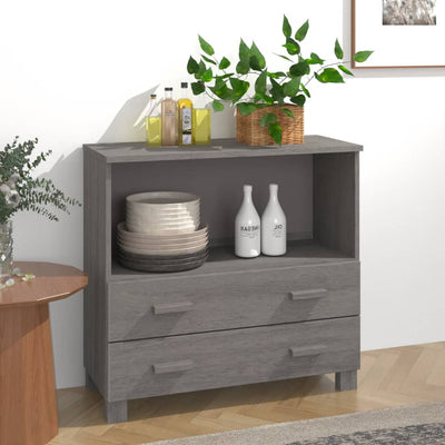 Sivupöytä HAMAR vaaleanharmaa 85x35x80 cm täysi mänty