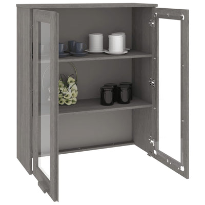 Yläkaappi HAMAR vaaleanharmaa 85x35x100 cm täysi mänty