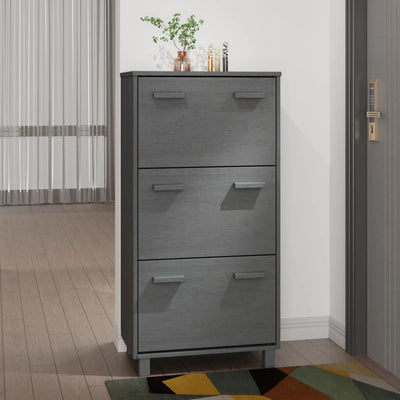 Kenkäkaappi HAMAR tummanharmaa 59,5x35x117 cm täysi mänty