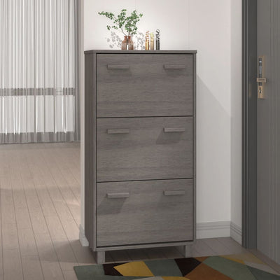 Kenkäkaappi HAMAR vaaleanharmaa 59,5x35x117 cm täysi mänty