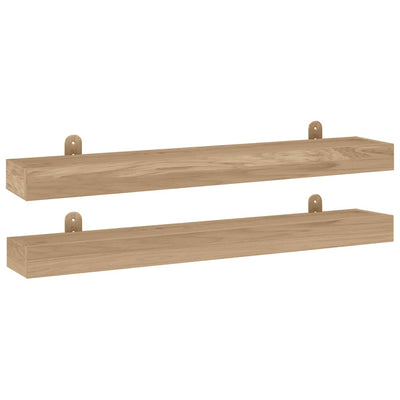Seinähyllyt 2 kpl 90x15x4 cm täysi tiikki