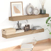 Seinähyllyt 2 kpl 90x15x4 cm täysi tiikki