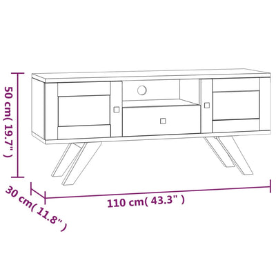TV-taso 110x30x50 cm täysi tiikki