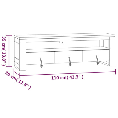 TV-taso 110x30x35 cm täysi tiikki