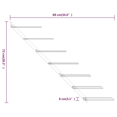 Valk seinäkiinnitteinen viinipulloteline Estes 7 pullolle (metalli)