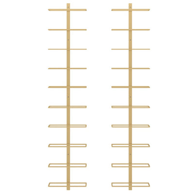 Kulta seinäkiinnitettävä viinipulloteline Yamya 10 pullolle (2 kpl)