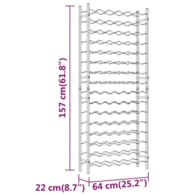 Viinipulloteline 96 pullolle kultainen metalli