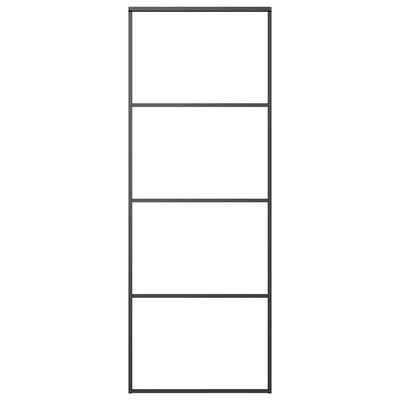 Musta liukuovi esg-huurrelasi ja alumiini Cretu 76x205cm