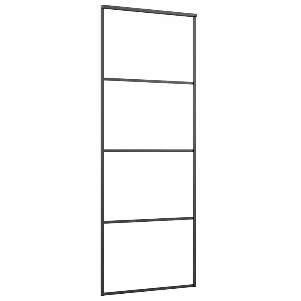 Musta liukuovi esg-huurrelasi ja alumiini Cretu 76x205cm