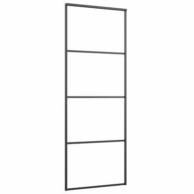 Musta liukuovi esg-huurrelasi ja alumiini Cretu 76x205cm