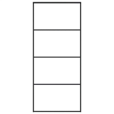 Musta liukuovi esg-huurrelasi ja alumiini Cretu 90x205cm