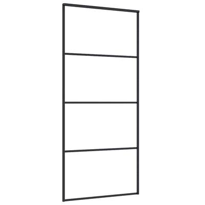 Musta liukuovi esg-huurrelasi ja alumiini Cretu 90x205cm