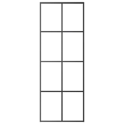 Musta liukuovi Botezatu 76x205cm (esg-lasi ja alumiini)