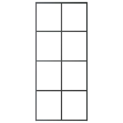 Musta liukuovi Botezatu 90x205cm (esg-lasi ja alumiini)