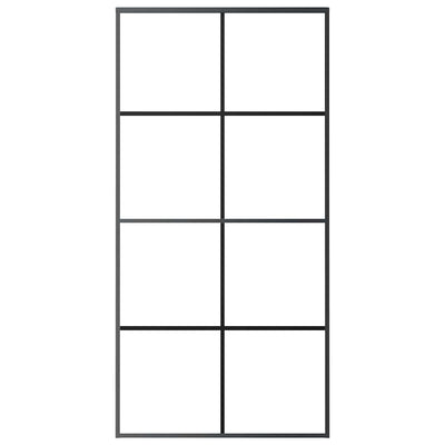 Musta liukuovi Botezatu 102,5x205cm (esg-lasi ja alumiini)