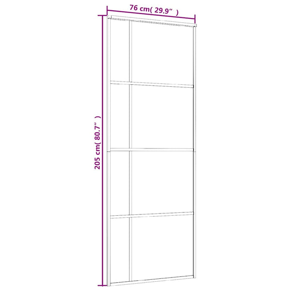 Liukuovi ESG-lasi ja alumiini 76x205 cm musta