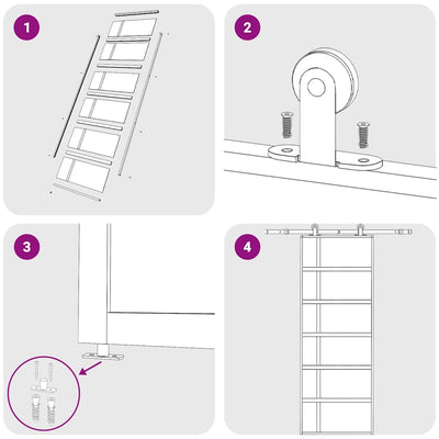 Valkoinen liukuovi esg-huurrelasi ja alumiini Macrid 76x205cm