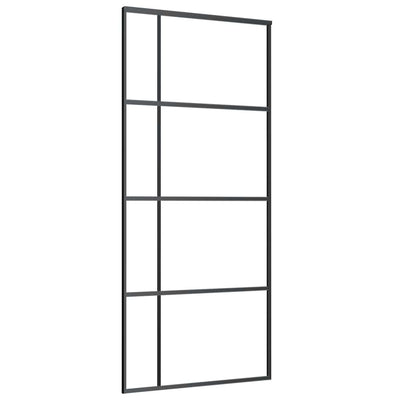 Musta liukuovi esg-lasi ja alumiini Macrid 90x205cm